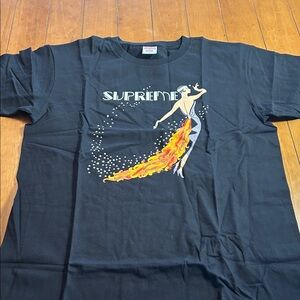 Vintage Black Tee with Fiery Graphic